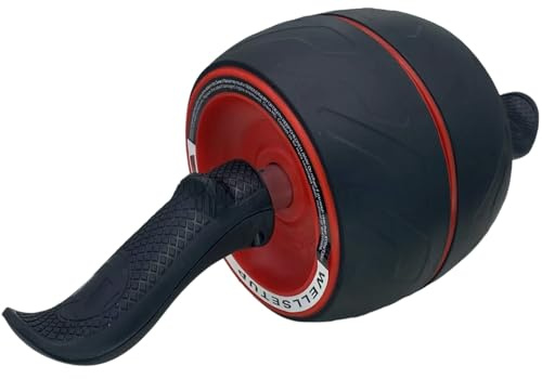 EUHMUOD Ab Roller Wheel with Built-in Spring Resistance, Ergonomic Core Workout Equipment for Home Gym, Dual-Wheel Design & Non-Slip Grips - 300lb Capacity