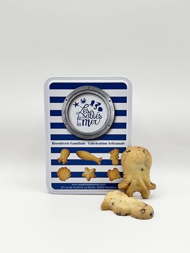 Les Sablés de la Mer - Biscuits Artisanaux aux Pépites de Chocolat, Boîte Métal, 120g