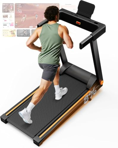Lacuffy Treadmills for Home Foldable, Folding Treadmill for Heavy People | 100-130cm, 136kg-181kg Capacity, 12-18km/h, 8%-12% Manual / Auto Incline Foldable Treadmill with HIIT & MIIT Programs