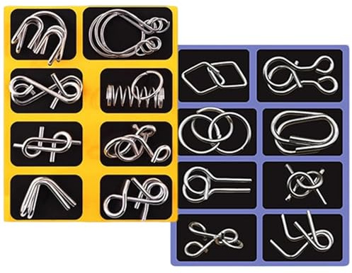 Jeu de puzzle 3D en fil métallique - Puzzle de jogging cérébral - 16 pièces - Jeu éducatif éducatif - Puzzle pour - Pour filles, , adultes, maison, fête, soirée de jeu, salle de classe