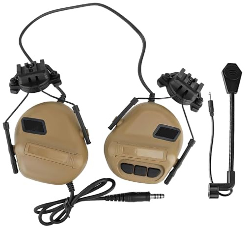 Tressify Hjälmheadset med mikrofon för paintball, airsoft och fitness, svampvaddering, 360 graders roterande fäste, passar 20,5 till 64 cm huvudomkrets