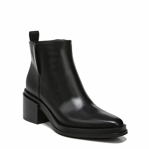Franco Sarto Womens Dalden Block Heel Ankle Bootie Black Leather 8 M