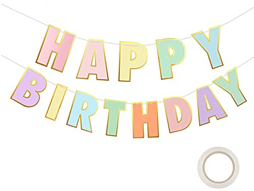 JeoPoom Geburtstagsdeko, Happy Birthday Banner Kit, Happy Birthday Girlande, für Dekorationen für Geburtstagsfeiern, Kreatives Bronzing Ornaments(Mehrere Farben)