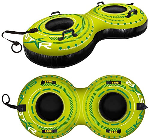 SkinStar Double Snowtube 2er Rodel Schneereifen Rutschreifen Schlitten Bob Green
