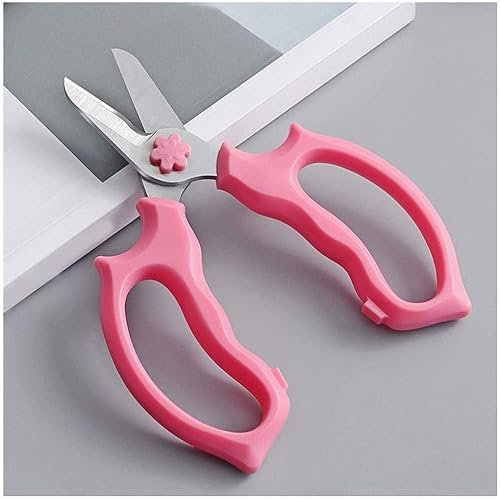Tijeras de podar para jardín Tijeras para Flores de jardín, Herramientas para podar Ramas, Tijeras de Cabeza Ancha de Acero Inoxidable, Tijeras multifuncionales, Rosa, Herramientas de floristería