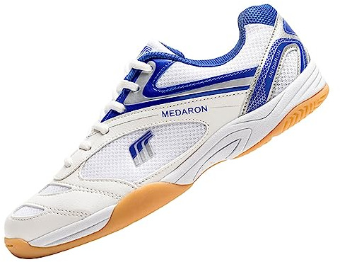 JiuQing Table Tennis Shoes Mens Womens Indoor Court Sneakers Non-Slip Breathable for Tennis Pickleball Training