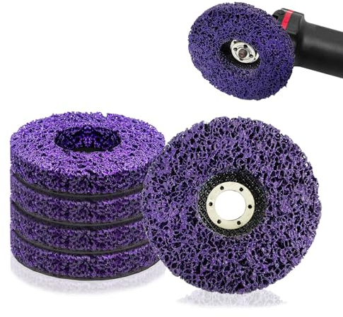 5 Discos de Limpieza Gruesos para Amoladora Angular 125x22mm Discos de Limpieza CBS de Nailon Púrpura CSD Disco Pulido Disco Abrasivo Limpieza para Amoladora Angular Quitar Pintura Revestimiento