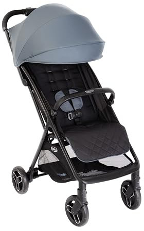 Graco Myavo™ Reisebuggy, ab Geburt bis ca. 4 Jahre (bis 22 kg), leicht, schnell zusammenklappbar, zusammengeklappt freistehend, großer Staukorb, inkl. Regenverdeck, blau, Stormy