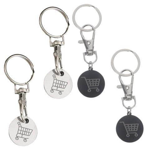 DIYEAH 4 Piezas Llavero De Carrito De Compras Ficha De Carrito Llavero De Metal Compra Decoración