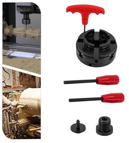 Selbstzentrierend 4-Backen-Drehfutter M33+M18 Drechselfutter Drechselbank Spannfutter Drehbankfutter Backenfutter mit auswechselbaren Backen und Schraubeinsatz