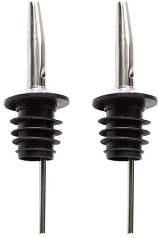 2PCS Bottle Pourers for Spirits,Wine and Olive Oil Pourer Bottle Spout,Speed Spirits Liquor Dispenser,Alcohol Beer Nozzle,Stainless Steel Silicone Bottles Pouring Stoppers for Bar Cocktail Drinks