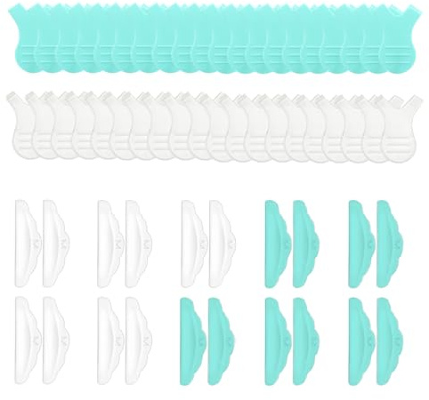 DLPRK 40 Piezas Y Forma Cepillo De Pestañas, 10 pares de espaciadores de pestañas de silicona, Versión mejorada Cepillo de Pestañas de Silicona En Forma de Y