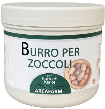 Grasso per Zoccoli con Burro di Karité Arcafarm 500ml - Burro Nutriente per Zoccoli sani elastici idratati, Protezione da umidità e sporcizia - Made in Italy