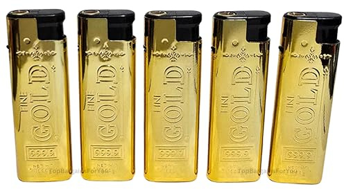 Zactly - 5 x Prof Windproof Dustproof Jet Lighters Really Powerful – LIMITED EDITION (Gold)