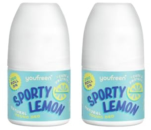 youfreen Deo für Kinder und Teens (2x 50 ml) / sporty lemon/für Jungen/Deo-Roll-on/vegane Naturkosmetik/effektiver Schutz + Bio-Aloe-Vera/ohne Aluminiumsalze/Deoroller/unisex