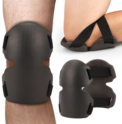 Fiohiros Genouillères de jardin – Mousse EVA douce et absorbant les chocs, double fermeture réglable, imperméable et résistante à la corrosion, protection des genoux pour travailleurs et jardiniers