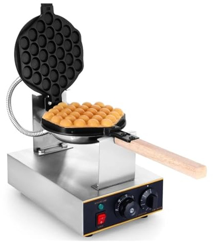Máquina for hacer gofres de burbujas de 1400 W, gofrera eléctrica de acero inoxidable antiadherente con rotación de 360° for preparar buñuelos y pasteles de hojaldre. Amplias aplicaciones