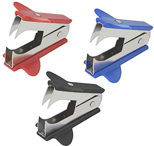 TANCUDER 3 Stück Heftklammerentferner Metall Entklammerer durchgehende Kunststoffschale Klammerentferner Enthefter für Bücher, Zeitungen, Geschenkpapier, Broschüren (Zufällige Farbe)