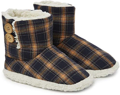 DUNLOP Boots Slippers for Women Memory Foam Faux Sheepskin House Shoes