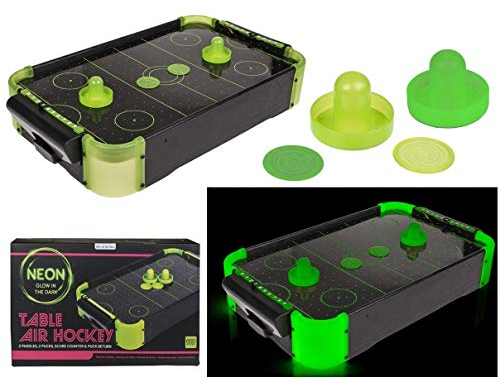 Out of the blue Partyspiel Air Hockey Mini Airhockey Tisch komplettes Spielset für Familienabende und Partyrunden, 50x31x9cm