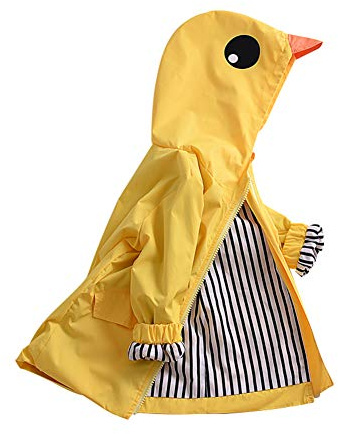 Miyanuby Toddler Baby Boy Girl Outfit Coat Cartoon Lightweight Hoodie Zipper Outdoor Kids Raincoat Windbreaker Jacket