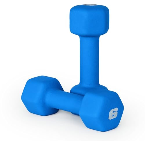 CAP Barbell Neoprene Dumbbell Weights, 6 lb Pair, Azure