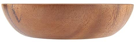 Bol en Bois d'Acacias, Saladier Léger et Polyvalent pour Salade, Fruits, Pâtes, 20 * 4.5 cm, Ustensile de Cuisine en Bois Massif pour Table Familiale