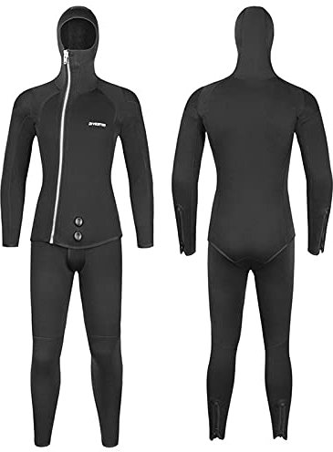 Winter-Overall für Herren, 3 mm/5 mm, aus Neopren, ultra-dehnbar, mit Reißverschluss auf der Vorderseite, Thermo-Overall, schwarz, für den Körper, Tauchanzug, ein Stück zum Tauchen