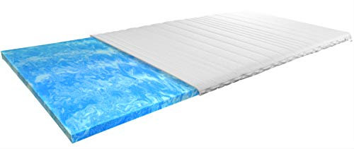 AM Qualitätsmatratzen Gel Topper 160x200 - Made in Germany - Gelschaum Topper 160x200cm mit waschbarem Bezug - Oeko TEX zertifizierter Memory Foam Matratzentopper 160x200 - Matratzenauflage weich