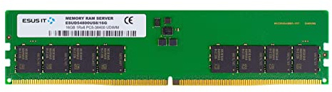 ESUS IT Computadora de Escritorio Memoria RAM DDR5 - Módulo de Memoria PC UDIMM - Frecuencia 4800MHz - Fuente de alimentación 1,1V - Rango 1Rx8-16GB
