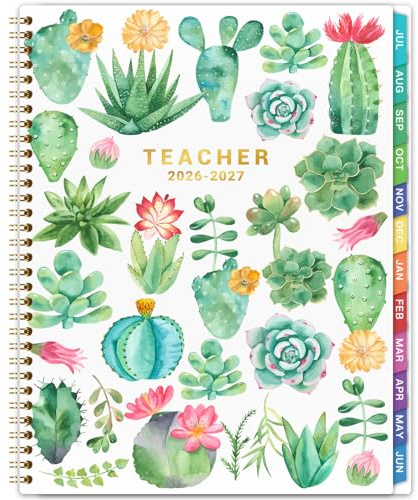 Teacher Planner 2026-2027 - Teacher Lesson Planner 2026-2027, Jul. 2026 - Jun. 2027, 8.3 x 11, 2026 2027 Planner Weekly & Monthly Lesson Plan Book for Teachers with Back pocket, Colorful Tabs