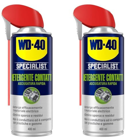 WD-40 Specialist - Detergente Contatti Spray Asciugatura Rapida con Sistema Doppia Posizione - 400 ml (Confezione da 2)