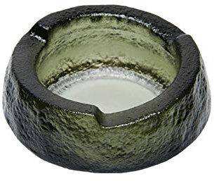 anguo-222 Aschenbecher Glas-Aschenbecher, Cooler Kristall-Aschenbecher, Zuhause, Büro, Wohnzimmer, 12,7 cm, Desktop-Aschenbecher/Dunkelgrün/Bernstein/Grau Dekoration Aschenbecher (Color : Grijs)