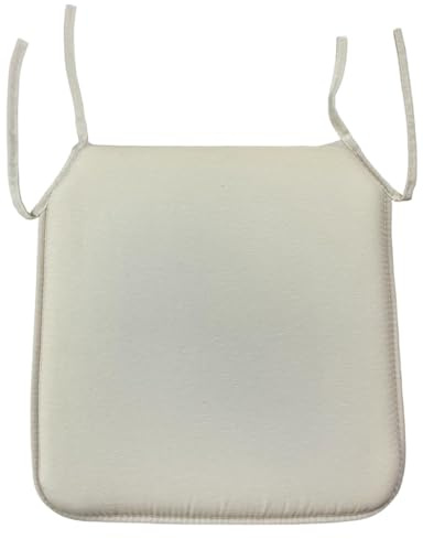 Acomoda Textil – Cojines para Silla de Espuma con Tela y Cintas de Sujeción 40x40 cm. Asiento Acolchado, Mullido y Cómodo para Interior y Exterior de Comedor, Jardín y Terraza. (Beige, 4 Unidades)