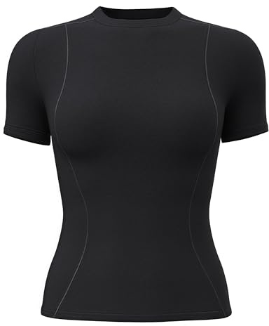 ATRACTIVOLL T-Shirt Sportif à Manches Courtes pour Femmes, T-Shirts de Course à Pied et de Yoga, T-Shirt Court et Extensible