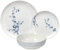 Tognana Edge Oriental, 18-teiliges Service für 6 Personen, Porzellan, Weiß/Blau