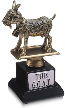 Landical 5.2 Inch Goat Trophy G. O. A. T Greatest of All Time Trophy Humble Goat Award Sculpture Funny Unique Recognition Award for Adult Boss Coworker Employee Friend Sport Engrave Gift Plaque Statue