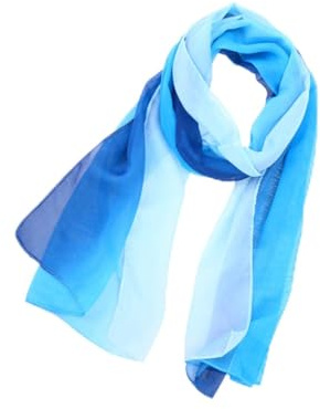 FRCOLOR Écharpe Femme Légère Chiffon Dégradé Bleu Ciel et Rose Foulard Élégant et Multifonction pour Plage et Usage Quotidien