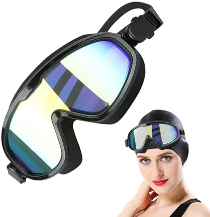 Generisch Zwembril - Juego de gafas para mujer, con protección UV, antivaho, con marco de gafas para hombre, accesorios deportivos para piscina, con tecnología de silicona, mezcla de