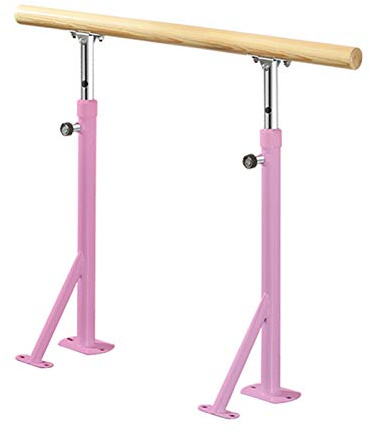 Sbarra da Danza Regolabile per Allenamento a casa, Altezza Regolabile 1 m, Bastone da Yoga Montato sul Pavimento, Perfetto per Fitness e Allenamento di Danza (Rosa)