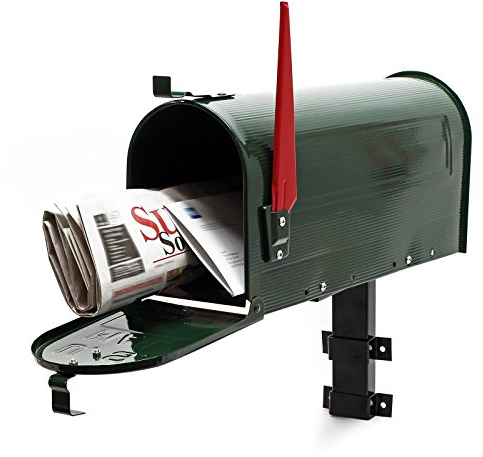 Buzón US Mailbox diseño americano verde soporte de pared vintage retro cartas correspondencia USA