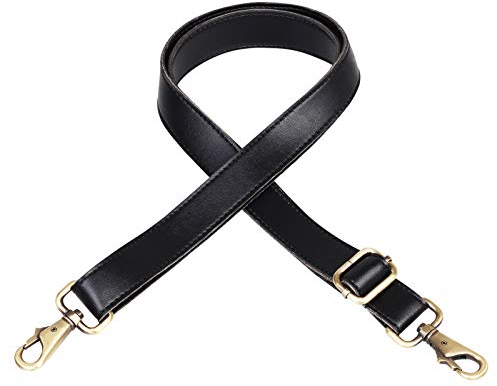 JAKAGO Damen Leder Schulterriemen,Verstellbar Schultergurt (75-140cm) Taschengurt Handtaschen Umhängegurt Mädchen DIY Zubehör für Tasche (Schwarz)