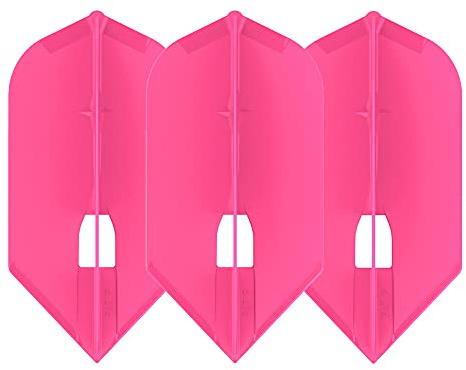L-style L6 Slim PRO Dart Flights – Soft & Steel Tip Compatible – Hot Pink – 1 Set (3 Flights)
