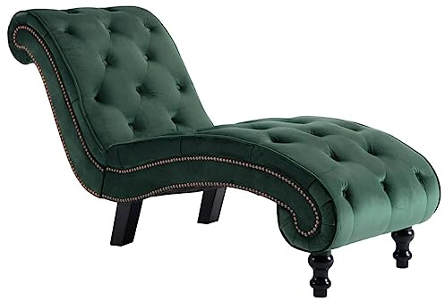 vidaXL Sdraio Imbottita Morbida Elegante Ergonomica Ottomana Salotto Chaise Lounge Divano Poltrona Arredo Casa Relax Verde in Velluto