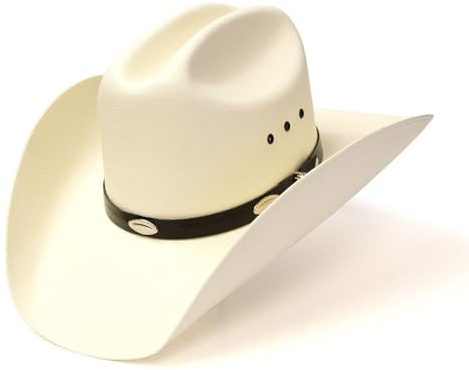 Western Express Classic Cattleman Off White Straw Cowboy Hat - One Size Fits All Kids