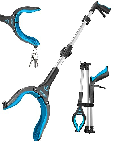 Kekoy 36'' Litter Pickers for Adults, Extra Long Portable Grabber Stick for Elderly, Helping Hand Grabber for Disabled Aid Picker Upper Grabber(Sky Blue, 91cm)