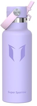 Super Sparrow Vattenflaska - 500ml - Rostfritt Stål Metallflaska - Termos Standard Mun - Giftfri BPA-Fri - Perfekt Som Sportflaska