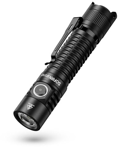 Sofirn SP31 V3 Tactical Flashlight Rechargeable, 2000 High Lumen Pocket Flashlight with Powerful LED, Dual Switches and Battery for EDC, Home, Emergency, Heavy Duty, IP68 Waterproof / Compact Built