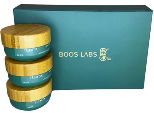 BOOS LABS das stärkste Tudca I 3er-Pack I Tauroursodeoxycholic Acid I 1500 mg pro Portion I 120 vegane Kapseln I 3Kps pro Tag I Tudca Kapseln Hochdosiert, Nahrungsergänzungsmittel für Leber