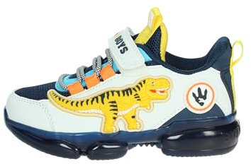 Bull Boys Scarpe DNAR5008 T-Rex,Chiusura Strappo,Blu e Bianco,Luci e Audio attivabili con Bottone on/off (Blu/Bianco, Sistema Taglie Calzature EU, Adolescente, Numero, Media, 30)